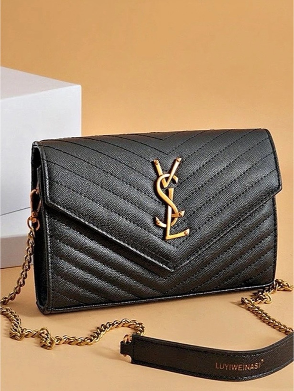 VSL Black Quilted Crossbody Like New